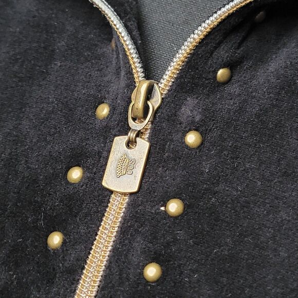 VTG Oleg Cassini Sport Women's Top XL Velour Studded Outdoors Winter Skiwear - Picture 3 of 9